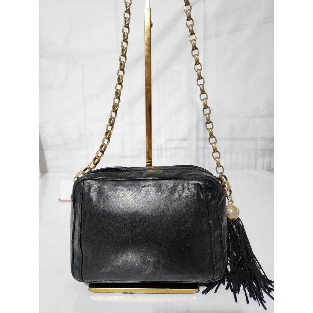 Chanel Lambskin Vintage Mini Fringe Camera Bag Black - Picture 9 of 15